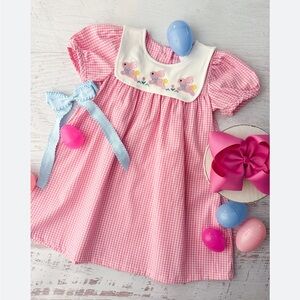 Pink Gingham Bunny Easter Dress
